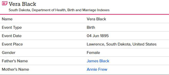 south dakota birth index